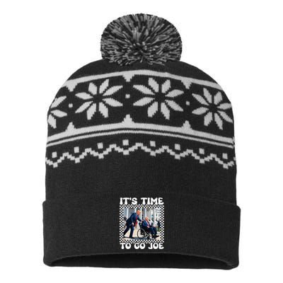 Its Time To Go Joe Funny Election 2024 Vote Trump USA-Made Snowflake Beanie