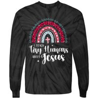 I Teach Tiny Humans About Jesus Teacher Appreciation Bible Tie-Dye Long Sleeve Shirt