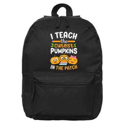 I Teach The Cutest Pumpkins In The Patch Teacher Halloween 16 in Basic Backpack