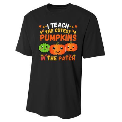 I Teach The Cutest Pumpkins In The Patch Teacher Halloween I Teach Cute Pumpkins Performance Sprint T-Shirt