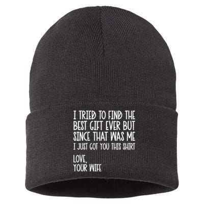 I Tried To Find The Best Fathers Day Funny Husband Sustainable Knit Beanie