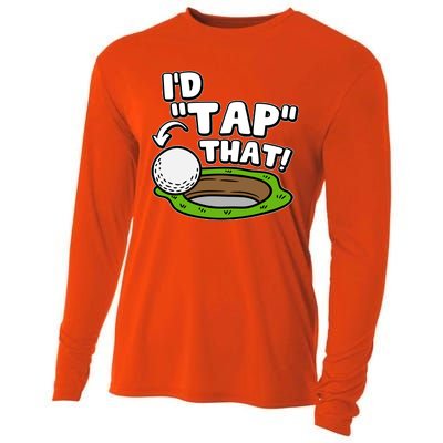 Id Tap That Funny Golf Lover Cooling Performance Long Sleeve Crew