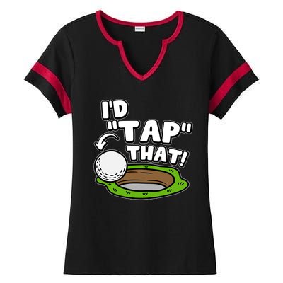 Id Tap That Funny Golf Lover Ladies Halftime Notch Neck Tee