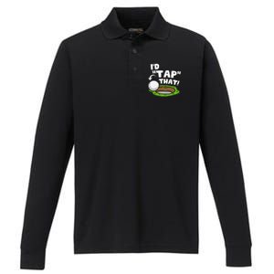 Id Tap That Funny Golf Lover Performance Long Sleeve Polo