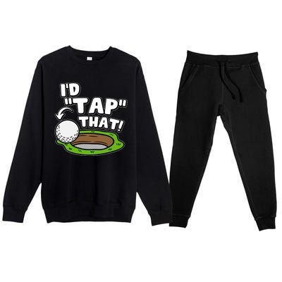 Id Tap That Funny Golf Lover Premium Crewneck Sweatsuit Set