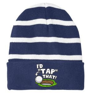 Id Tap That Funny Golf Lover Striped Beanie with Solid Band