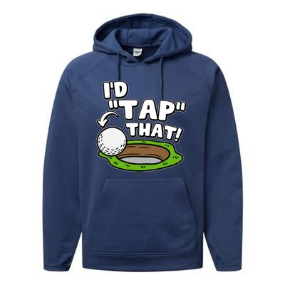 Id Tap That Funny Golf Lover Performance Fleece Hoodie