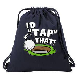 Id Tap That Funny Golf Lover Drawstring Bag