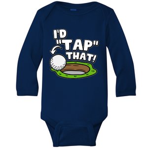 Id Tap That Funny Golf Lover Baby Long Sleeve Bodysuit