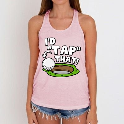 Id Tap That Funny Golf Lover Women's Knotted Racerback Tank