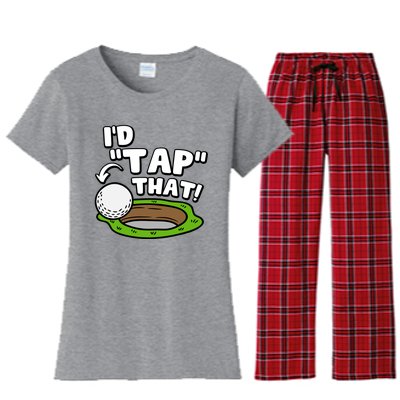 Id Tap That Funny Golf Lover Women's Flannel Pajama Set