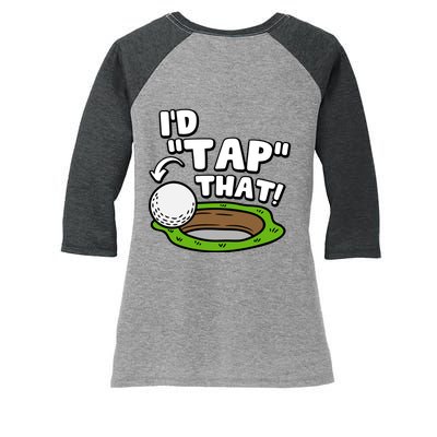 Id Tap That Funny Golf Lover Women's Tri-Blend 3/4-Sleeve Raglan Shirt