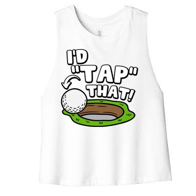 Id Tap That Funny Golf Lover Women's Racerback Cropped Tank