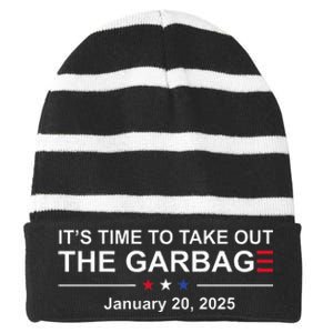 ItS Time To Take Out The Garbage January 20 2025 Striped Beanie with Solid Band