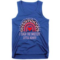 I Teach The Sweetest Hearts Rainbow Teacher Cool Gift Tank Top