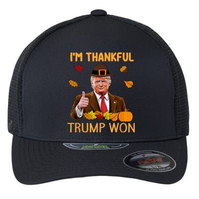 IM Thankful Trump Won Thanksgiving Turkey Fall Flexfit Unipanel Trucker Cap