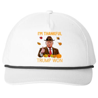 IM Thankful Trump Won Thanksgiving Turkey Fall Snapback Five-Panel Rope Hat