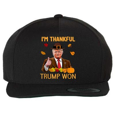 IM Thankful Trump Won Thanksgiving Turkey Fall Wool Snapback Cap