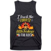 I Teach The Coolest Turkeys The Flock Thanksgiving Teacher Tank Top