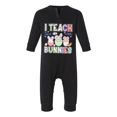 I Teach The Cutest Lillte Bunnies Rabbit Easter Day Cute Teacher Life Student Infant Fleece One Piece