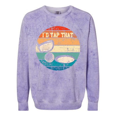 Id Tap That Golf Ball Hole Swing Golfing Course Sports Golf Colorblast Crewneck Sweatshirt