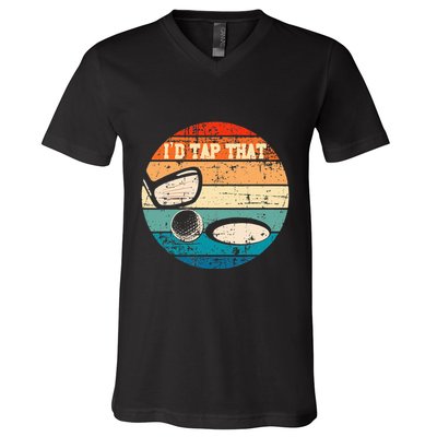 Id Tap That Golf Ball Hole Swing Golfing Course Sports Golf V-Neck T-Shirt