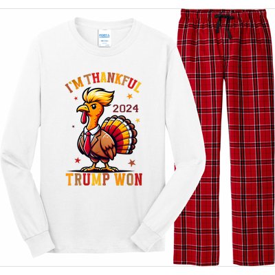 IM Thankful Trump Won 2024 Took American Back Thanksgiving Long Sleeve Pajama Set