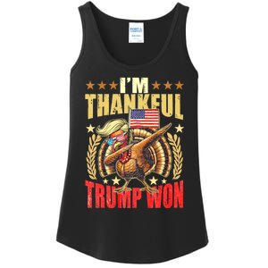 IM Thankful Trump Won Thanksgiving Turkey Fall Ladies Essential Tank