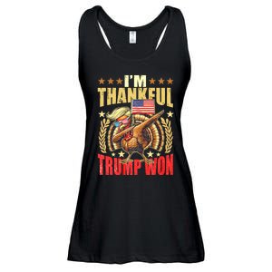 IM Thankful Trump Won Thanksgiving Turkey Fall Ladies Essential Flowy Tank