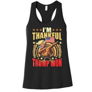 IM Thankful Trump Won Thanksgiving Turkey Fall Women's Racerback Tank