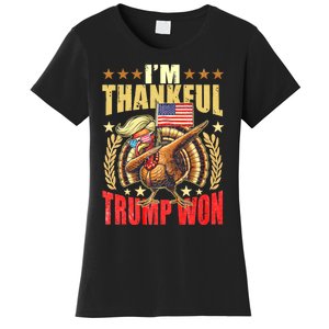 IM Thankful Trump Won Thanksgiving Turkey Fall Women's T-Shirt