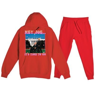 ItS Time To Go Joe Funny Trump 2024 Premium Hooded Sweatsuit Set