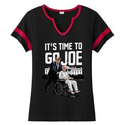 ItS Time To Go Joe I Donald Trump I Republican Trump 2024 Ladies Halftime Notch Neck Tee