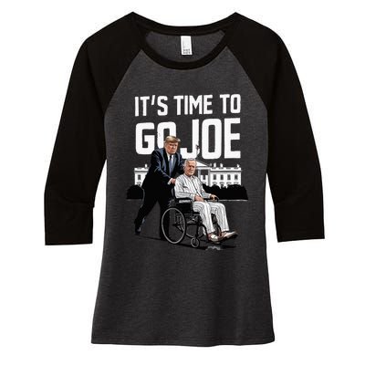 ItS Time To Go Joe I Donald Trump I Republican Trump 2024 Women's Tri-Blend 3/4-Sleeve Raglan Shirt