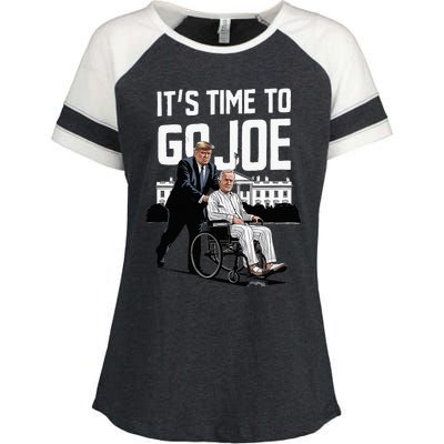 ItS Time To Go Joe I Donald Trump I Republican Trump 2024 Enza Ladies Jersey Colorblock Tee