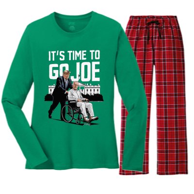 ItS Time To Go Joe I Donald Trump I Republican Trump 2024 Women's Long Sleeve Flannel Pajama Set 