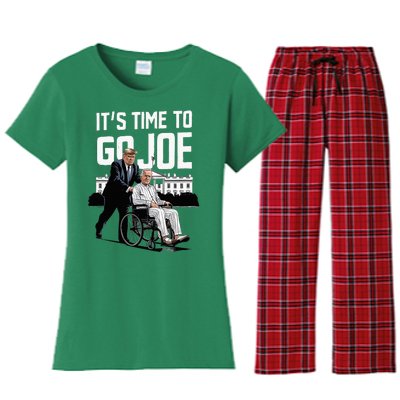 ItS Time To Go Joe I Donald Trump I Republican Trump 2024 Women's Flannel Pajama Set