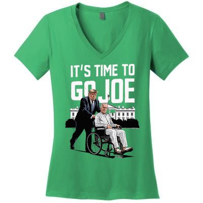 ItS Time To Go Joe I Donald Trump I Republican Trump 2024 Women's V-Neck T-Shirt