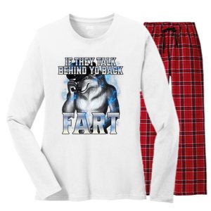 If They Talk Behind Your Back Fart Women's Long Sleeve Flannel Pajama Set 