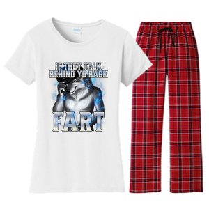 If They Talk Behind Your Back Fart Women's Flannel Pajama Set