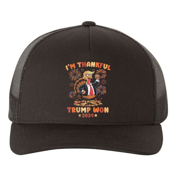 IM Thankful Trump Won Thanksgiving Turkey Fall Yupoong Adult 5-Panel Trucker Hat