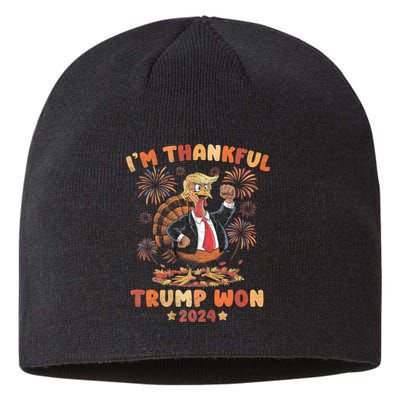 IM Thankful Trump Won Thanksgiving Turkey Fall Sustainable Beanie