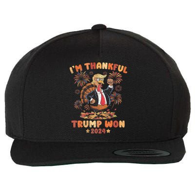 IM Thankful Trump Won Thanksgiving Turkey Fall Wool Snapback Cap