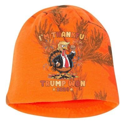 IM Thankful Trump Won Thanksgiving Turkey Fall Kati - Camo Knit Beanie