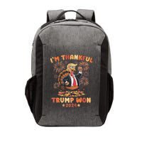 IM Thankful Trump Won Thanksgiving Turkey Fall Vector Backpack