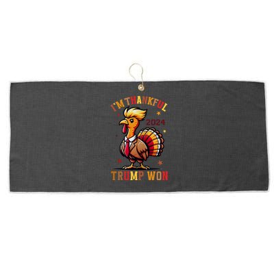 Im Thankful Trump Won Trump Thanksgiving Large Microfiber Waffle Golf Towel