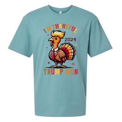 Im Thankful Trump Won Trump Thanksgiving Sueded Cloud Jersey T-Shirt