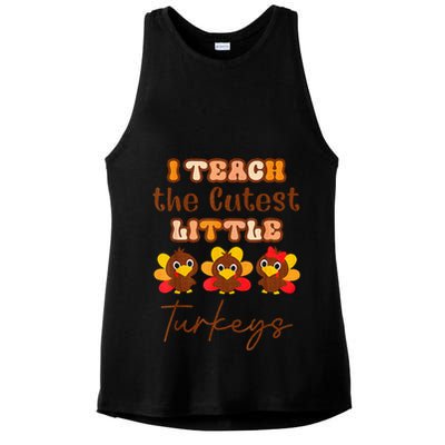 I Teach The Cutest Little Turkeys Teacher Thanksgiving Ladies PosiCharge Tri-Blend Wicking Tank