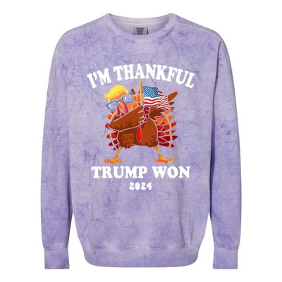 Im Thankful Trump Won Trump Thanksgiving Colorblast Crewneck Sweatshirt