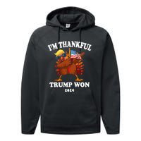 Im Thankful Trump Won Trump Thanksgiving Performance Fleece Hoodie